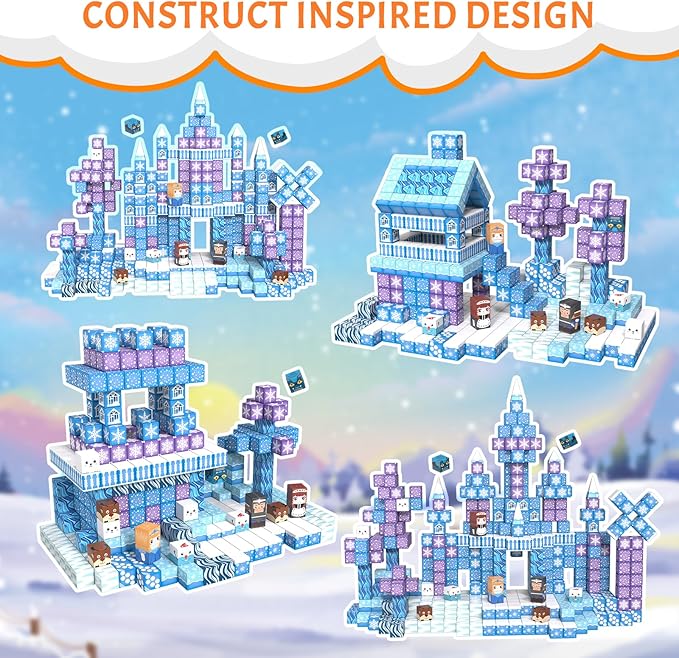 Vdealen 300 PCS Magnetic Blocks-Magnetic Building Blocks Stacking Magnetic Cubes Toy for Kids STEM Montessori Sensory Toys for Boys and Girls Age 3 4 5 6 7 8 9 10 11 12 Christmas Birthday Gift