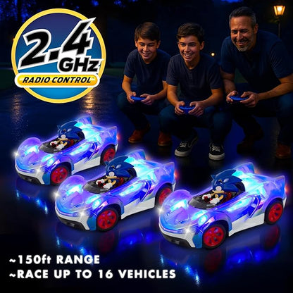 NKOK Team Sonic Racing R/C Ready to Run Sonic Glow Racer with Turbo Boost and Lights