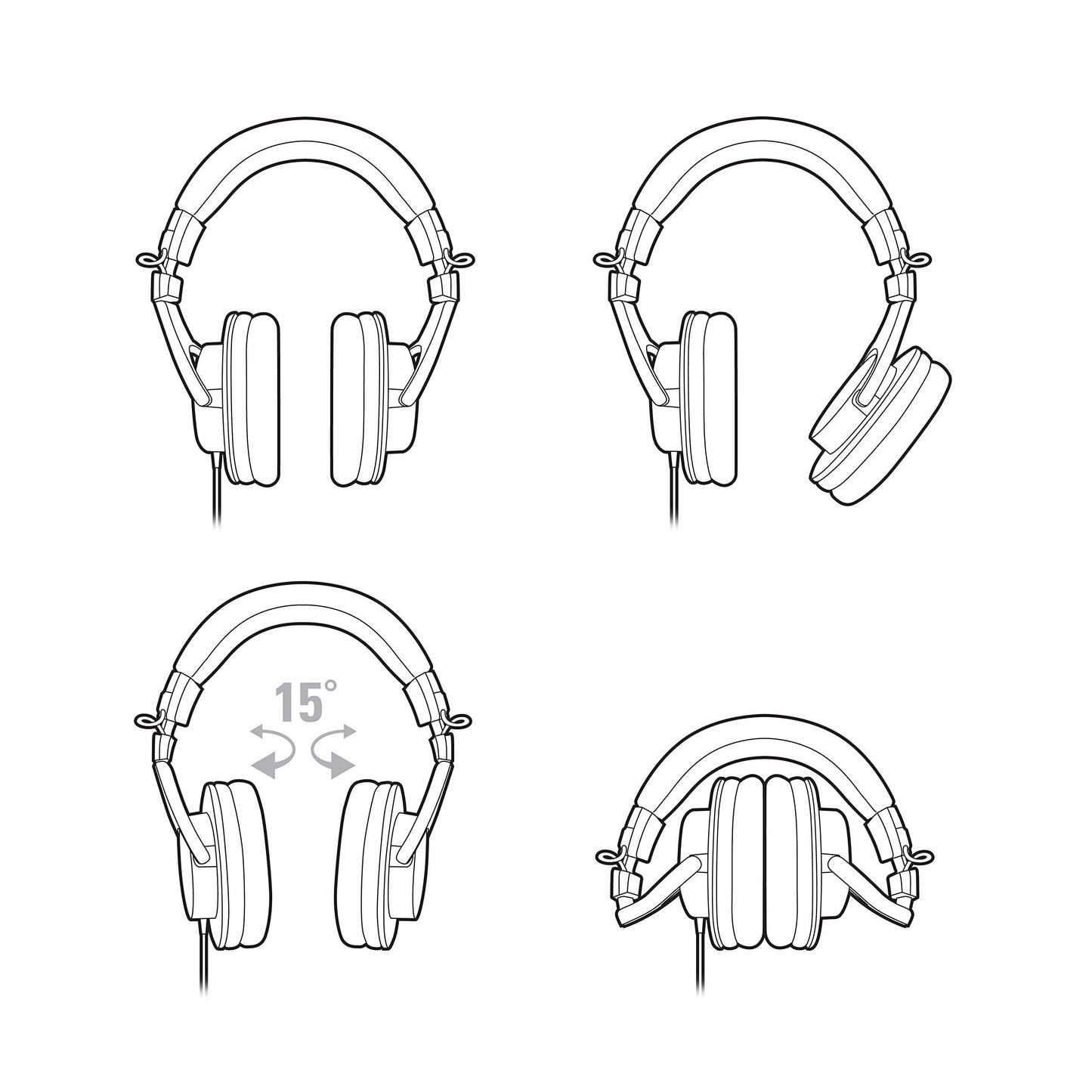 Audio-Technica ATH-M30x Professional Studio Monitor Headphones (Renewed)