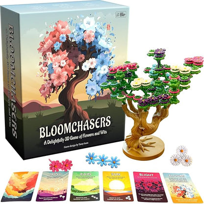 Bloomchasers: 3D Tree-Building Strategy Board &amp Card Game | Perfect for Family &amp Friends | 1-4 Players Ages 12+