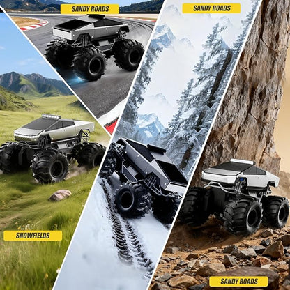 Remote Control Car 1:18 Amphibious RC Cars 4WD All Terrain Off-Road Pickup 2.4GHz Waterproof Cyber Truck 360° Rotatable Monster Truck Toys for Boys Christmas Birthday Gifts Age 6 7 8 9 10-13+