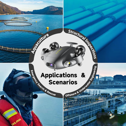 FIFISH QYSEA V6 Expert M200A Underwater Drone with Robotic Arm, AI Vision Lock Portable ROV with Q-Interface, Underwater Robot with Industrial Case, 6 Hours Working Time, 4K Camera, 660ft Dive