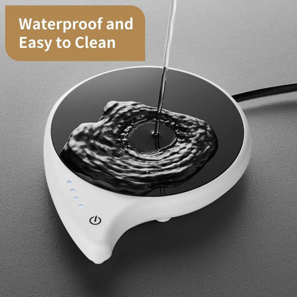 Coffee Warmer for Desk, Touch Control Mug Warmer, 4 Temperature Settings Up to 144℉, 4.3-inch Plate for Glass Cups, Mugs, Teapots, 59-inch Cord, Ideal for Office and Gifts