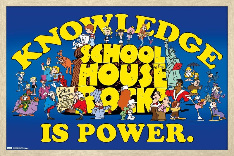 Trends International Schoolhouse Rock! - Group Wall Poster, 22.4L x 14.7W, Blonde Framed Version