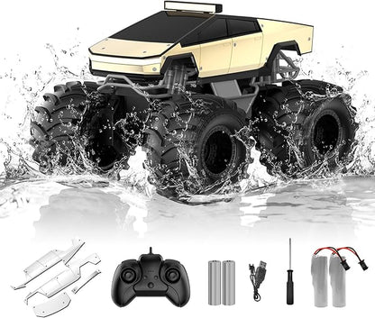 Remote Control Car for Boys 1:18 Monster Trucks Toys Amphibious RC Cars 2.4 GHz Waterproof RC Trucks 4WD All Terrain Off-Road Pickup Kids Toys for 6-12 Year Old Boys Girls Christmas Birthday Gifts
