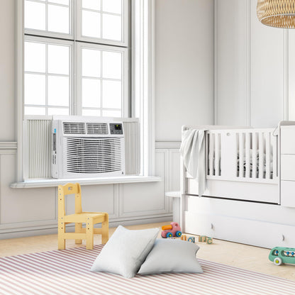 Window Air Conditioner, 10,000 BTU Compact AC Unit, Energy Saving Window AC, Smart AC with 3 Modes Cool Dry Fan Speed Control, Cools Up to 450 Sq.Ft,115v Mini Air Conditioner for Bedroom, Office, Home