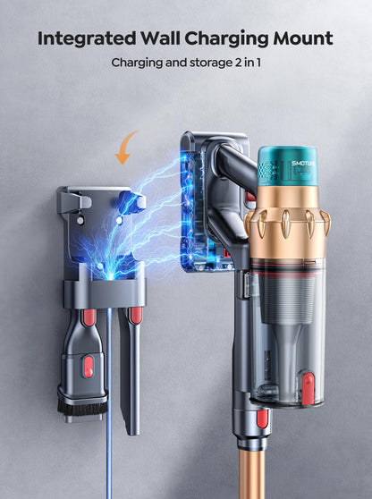 Cordless Vacuum Cleaner, 55KPA 650W 70Mins Stick Vacuum Cleaners for Home with Motorized Bed Brush, Flexible Hose, LED Touchscreen, Auto Mode, Self-Standing & Wall Mount, for Pet Hair Carpet Floor
