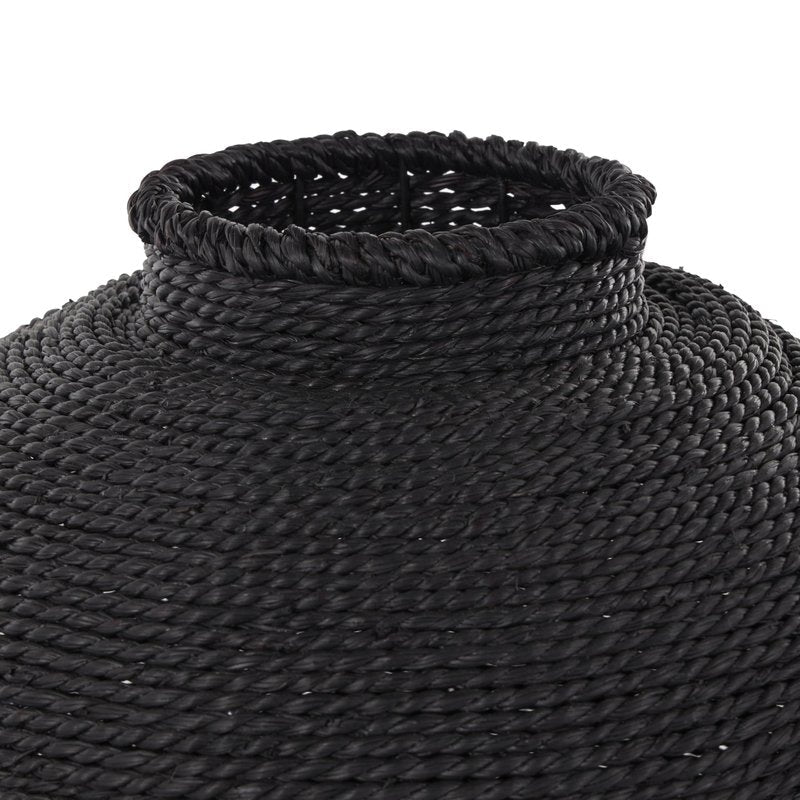 Deco 79 Metal Handmade Decorative Vase Wrapped Pot Centerpiece Vase, Flower Vase for Home Decoration 15" x 15" x 11", Black