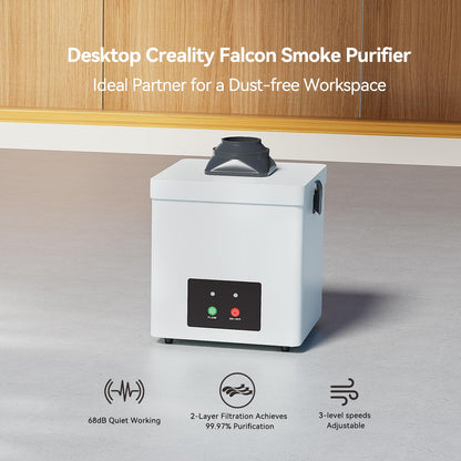 Creality Falcon Desktop Smoke Purifier for Falcon A1 Engraver, 2-Layer Filtration with 99.97% Purification, 68dB Quiet, 3-Speed Adjustable Fume Extractor