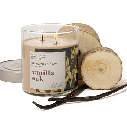Signature Soy Lidded Vanilla Oak Scented Candle Large Jar