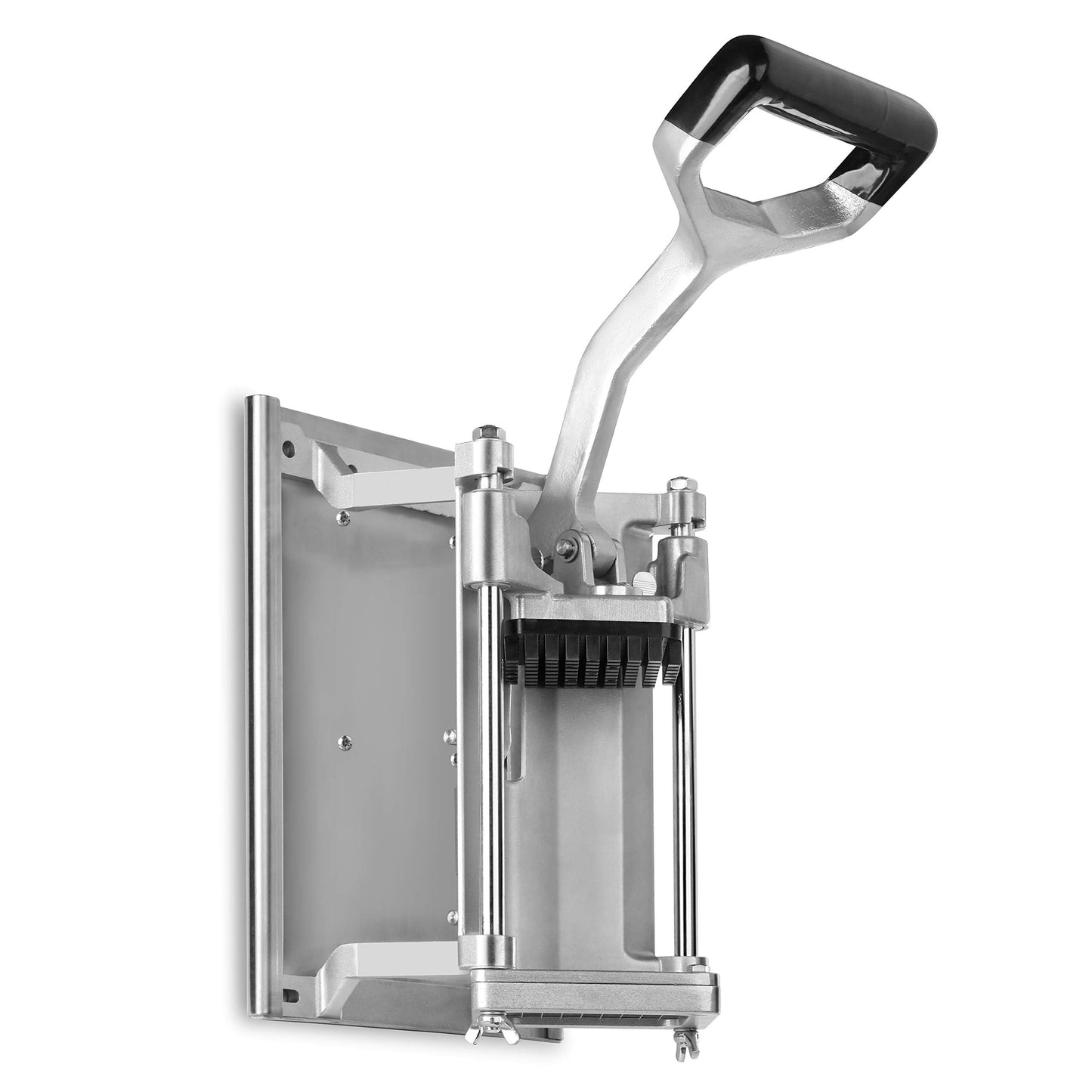 New Star Foodservice Extra Heavy Duty French Fry Cutter 3/8" with Wall Bracket, Fixed Counter or Wall Mount, Cast Iron and Aluminum Body with Stainless Steel Components
