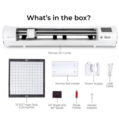 Siser Romeo High-Definition Cutter - 24" Professional Cutting Machine for Vinyl, Paper, and More – WiFi Compatible with Windows & Mac - Includes Leonardo Design Studio Software, Roll Holder Accessory