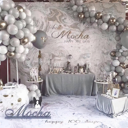 PartyWoo Gray Balloons - 100 Pcs Matte Grey Latex Balloon Arch Kit for Baby Showers & Parties | 5-18 Inch Sizes