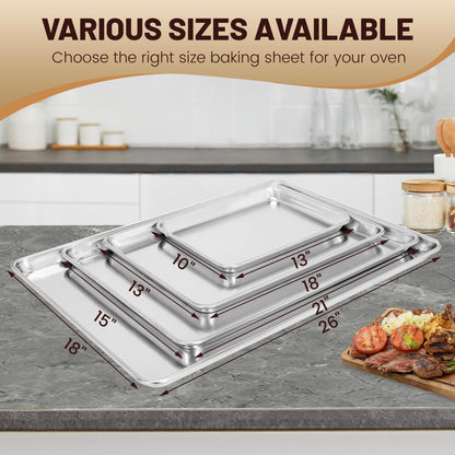 BIEAMA 12 Pack Full Size Baking Sheet Pan Aluminum Commercial Pan for Oven Freezer Bakery Hotel Restaurant 26" × 18"