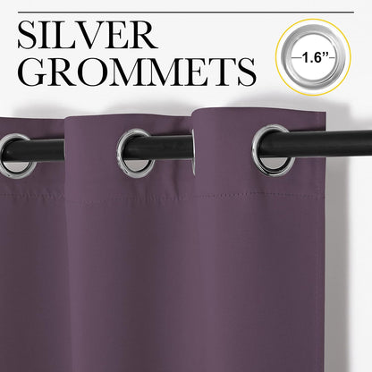 NICETOWN Blackout Curtains - Room Darkening Triple Weave Drapes for Bedroom/Dining Room | Set of 2, 42 x 63 Inch, Plum