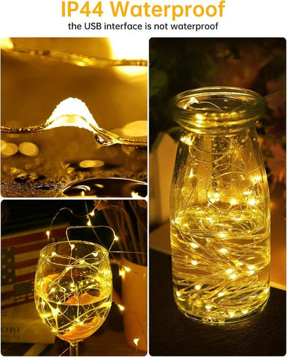Blingstar USB Powered Fairy Lights - 33Ft 100 LED Mini String Lights | Flexible Silver Wire for Indoor Holiday Decor