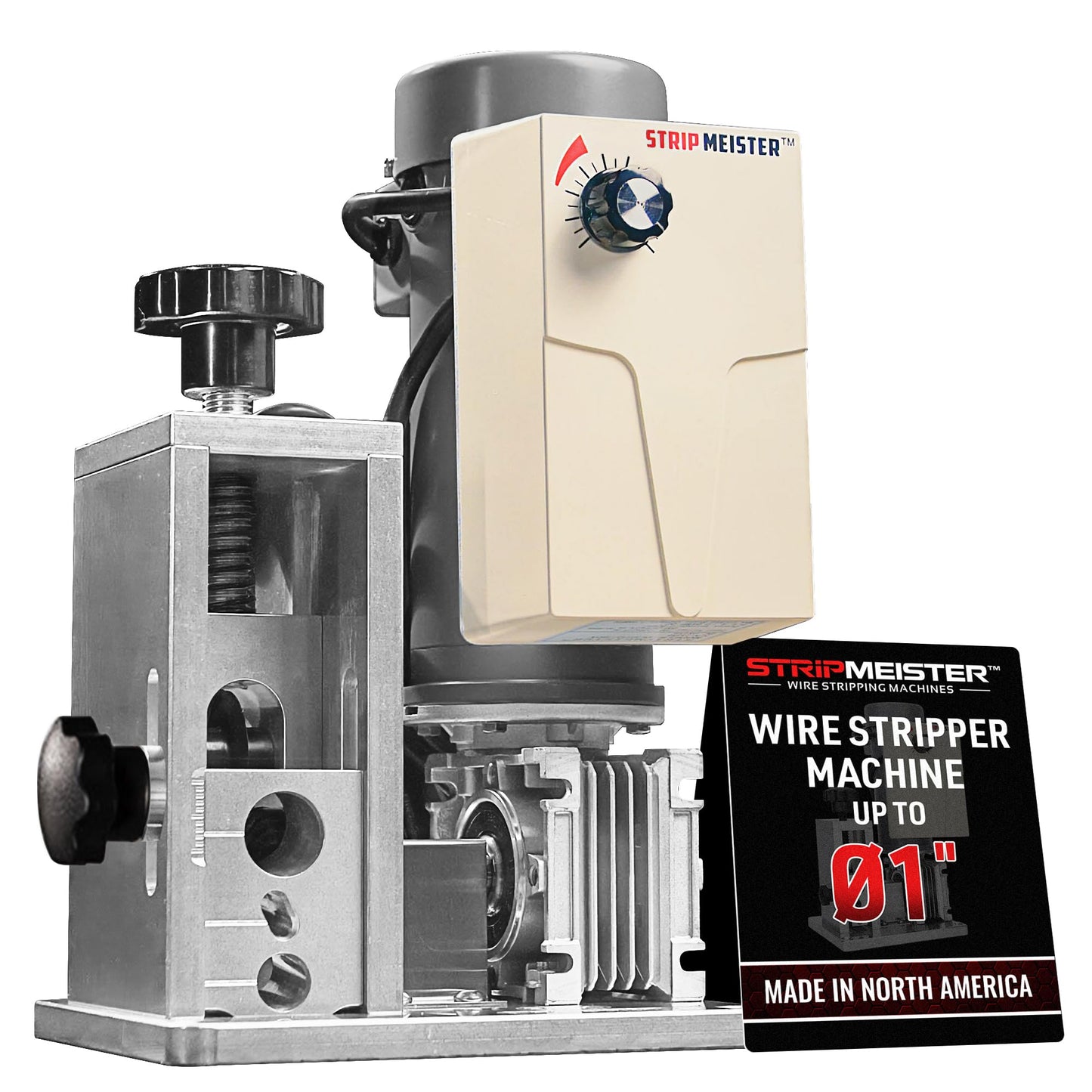 StripMeister E350x Electric Automatic Wire Stripping Machine – Wire Size Up To Ø1", Jam-Free, Ultra Fast Scrap Wire Stripper with Ultra Grip Feeders for Copper Wires