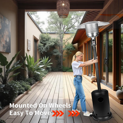 MAJARO 50,000 BTU Outdoor Propane Patio Heater with Wheels – Durable Powder-Coated Steel Gas Heater with Easy Ignition & Safety Shut-Off for Patio, Backyard, Garden, Restaurant