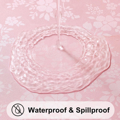 Smiry Rectangle Table Cloth, Waterproof Heavy Duty Vinyl Tablecloths, Wipeable Washable Table Cover for Kitchen and Dining Room (Pink, 60" X 102")