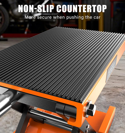 HUGOASIS 500KG Heavy Duty Motorcycle Scissor Lift, 150% Capacity 85mm-350mm Lift Range, Portable Maintenance Lift Table for Motorcycle, ATV, Scooter, Dirt Bike, with Optional Accessories