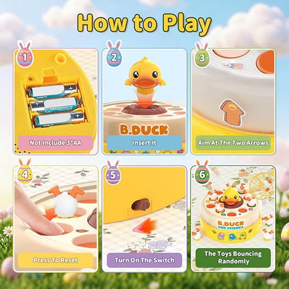 B.Duck Games for Kids Age 4-6 Board Games Bounce and Catch Duck Toys for Kids 4-8 Family Board Games for 5-7 Boys Girls Birthday Gifts Christmas Party Games for Toddlers 3-5