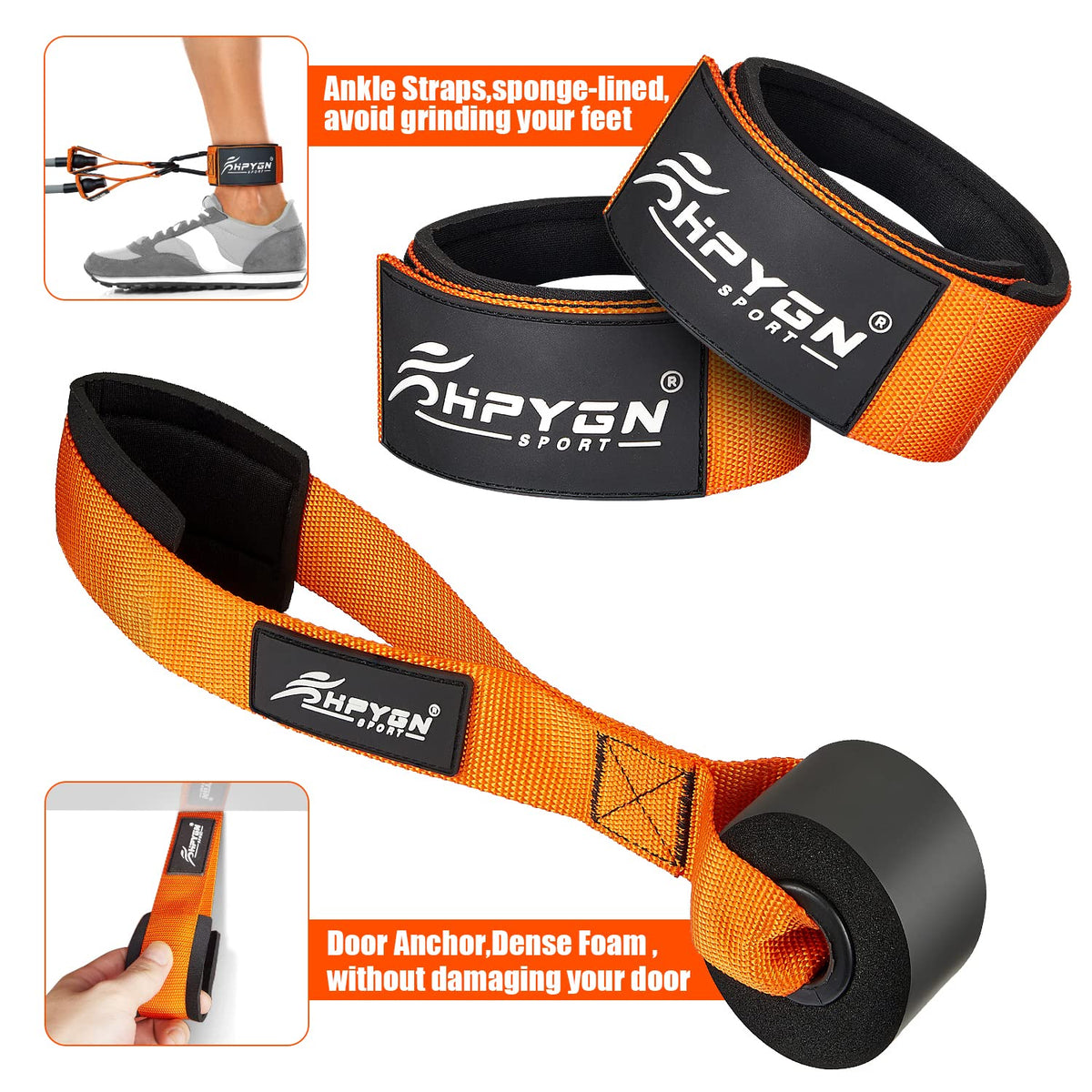 HPYGN Resistance Bands, Heavy Exercise Bands with Handles, Fitness Bands for Working Out, Workout Bands for Men, Weight Bands Set for Muscle Training, Strength, Slim, Yoga, Home Gym Equipment
