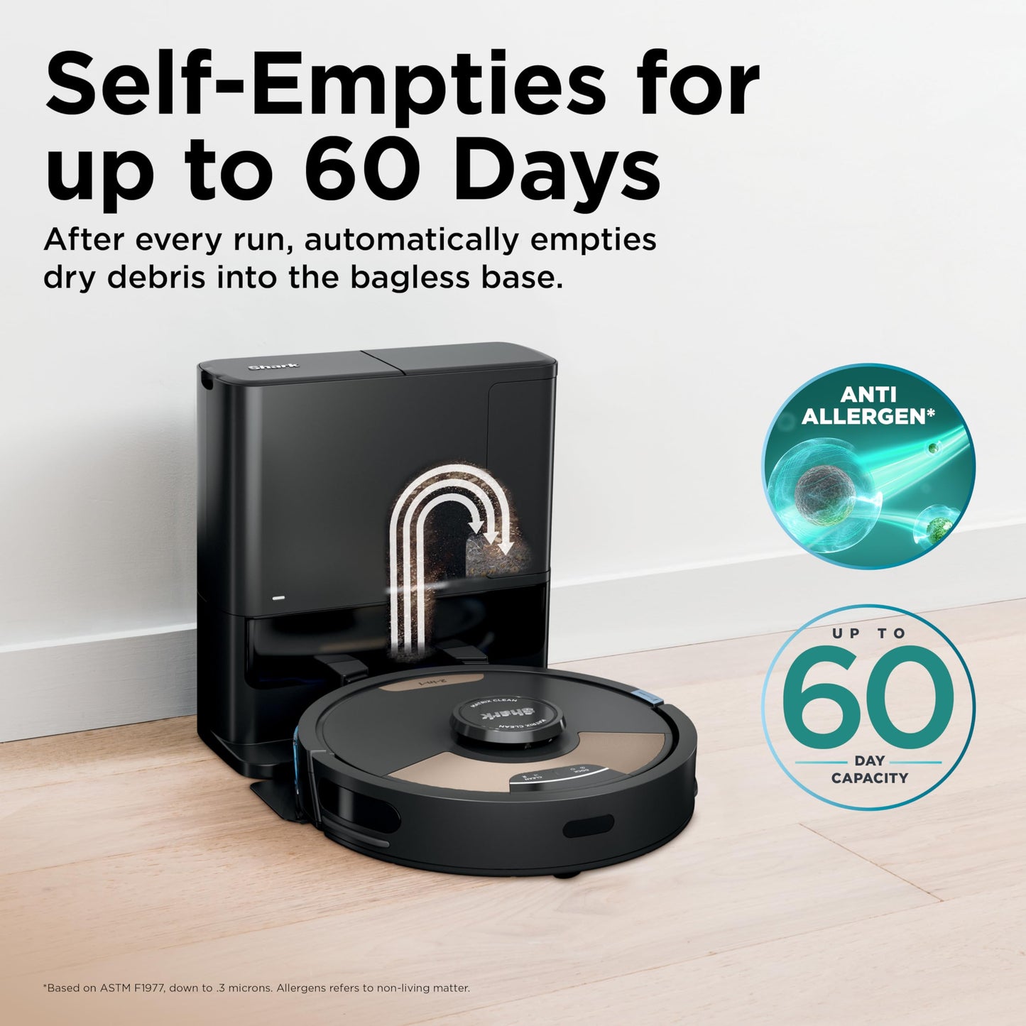 Shark Matrix Plus 2in1 Robot Vacuum & Mop with Sonic Mopping, Matrix Clean, Home Mapping, HEPA Bagless Self Empty Base, CleanEdge, for Pet Hair, WiFi, Compatible with Alexa, Black/Gold (AV2613WA)