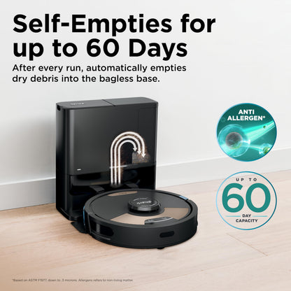 Shark Matrix Plus 2in1 Robot Vacuum & Mop with Sonic Mopping, Matrix Clean, Home Mapping, HEPA Bagless Self Empty Base, CleanEdge, for Pet Hair, WiFi, Compatible with Alexa, Black/Gold (AV2613WA)