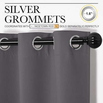 NICETOWN Blackout Curtains - Energy Saving Thermal Insulated Draperies | 55" x 96", Grey (1 Pair)