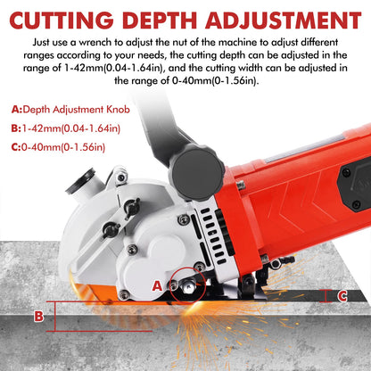 YUCHENGTECH 4800W Wall Groove Cutting Machine Chaser 110V Wall Chaser Cutting Machine Electric Wall Chaser Grooving Cutting Machine Wall Grooving Cutter Machine With Infrared Sighting Line