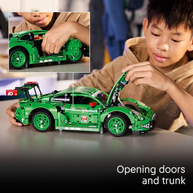 LEGO Technic Porsche 911 GT3 R Rexy AO Racing Car Building Toy for Boys &amp Girls - Car Toy W/Realistic Steering &amp 6-Cylinder Engine for Kids &amp Auto Fans Ages 11+ - Gift Idea for Birthdays