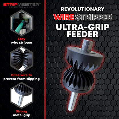StripMeister Original & E250 Feeder Replacement, E250 Blade Replacement Kit, and Drill-Powered Wire Stripper Machine - Ultra-Grip Replacement Feeder, Manual Wire Stripping Made Easy