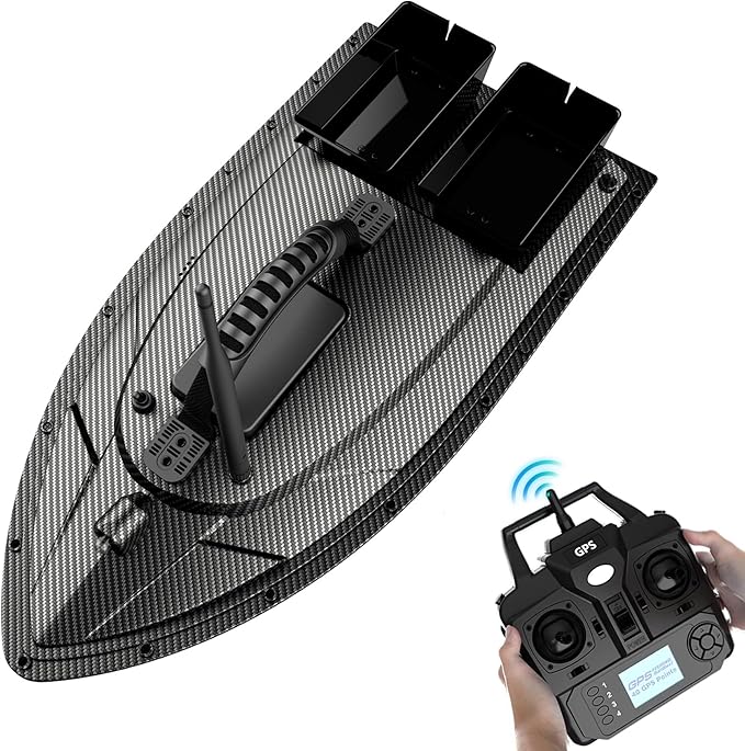 Zunate RC Fishing Bait Boat with for Pools and Lakes 1.5Kg Loading 500M Remote Control Fishing Boat Double Motor Dual Bait Automatic  Auto Return