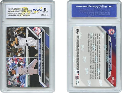 2024 Topps Now Dual Aaron Judge &amp Derek Jeter NY Yankees HR Captain Card #76 - Graded GEM Mint 10