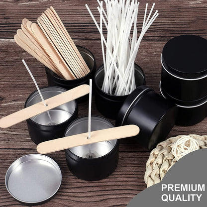 DINGPAI Candle Tins - 27 Black Metal Containers, 2oz Each, DIY Candle Making, Arts & Crafts, Storage & Gifts