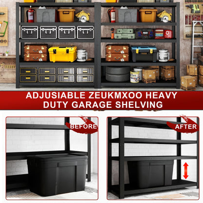 ZEUKMXOO 84" H Garage Shelving,Storage Shelves 3050LBS Heavy Duty Storage Shelves,Adjustable Metal Shelving,for Garage,Warehouse,Basement,Pantry 84" H x 55" W x 24" D