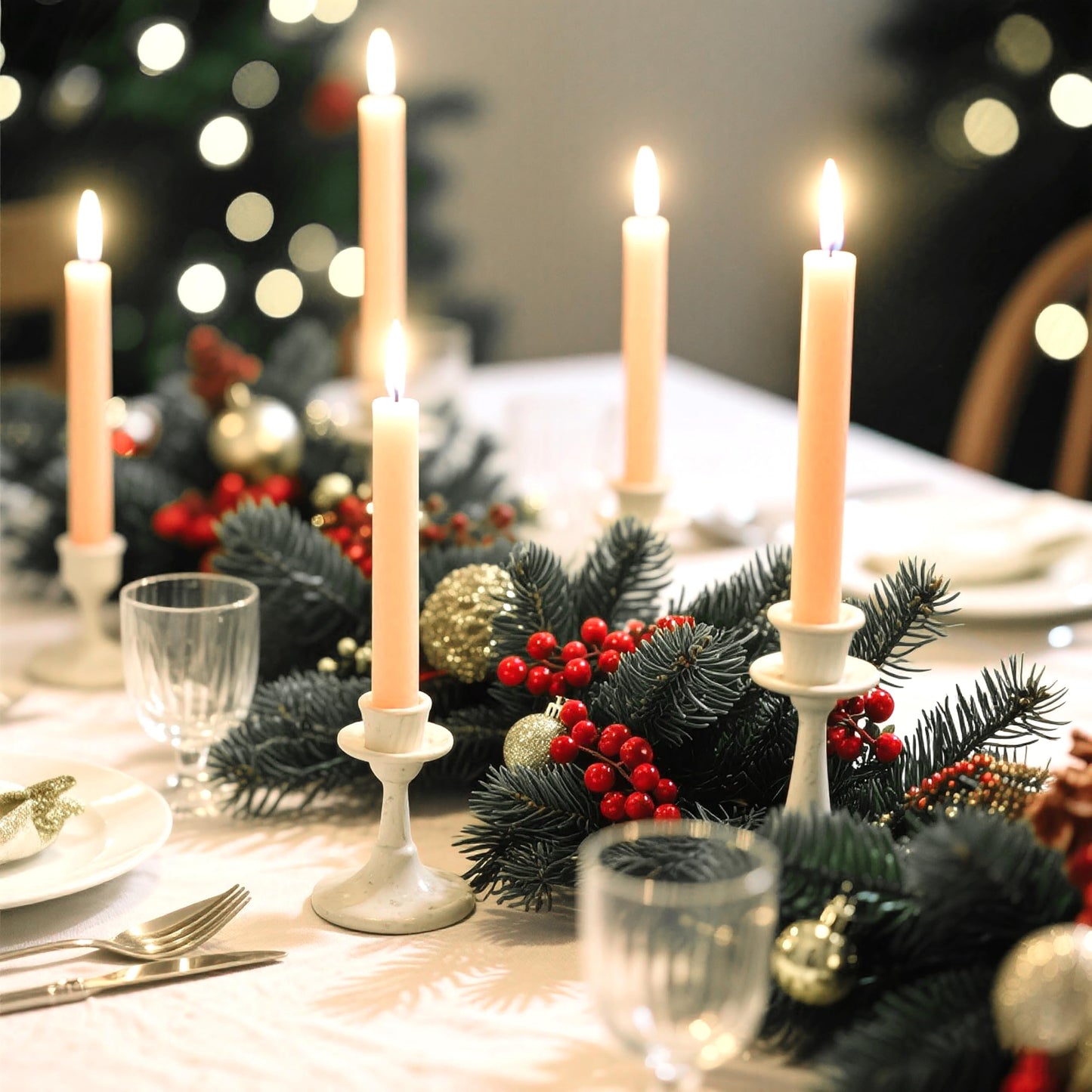 8 Pack 10 Inch Light-Orange Smooth Taper Candle Set, 7/8 Inch Unscented Driples Candlesticks for Home Decoration, 6-7 Hours Burn