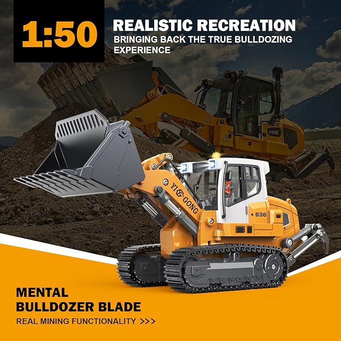 Adult Metal Mini Remote Control Loader Featuring a Lever-Driven RC Digging System Comes with Two Batteries and a Carrying case Making it an for Model Enthusiasts and Children