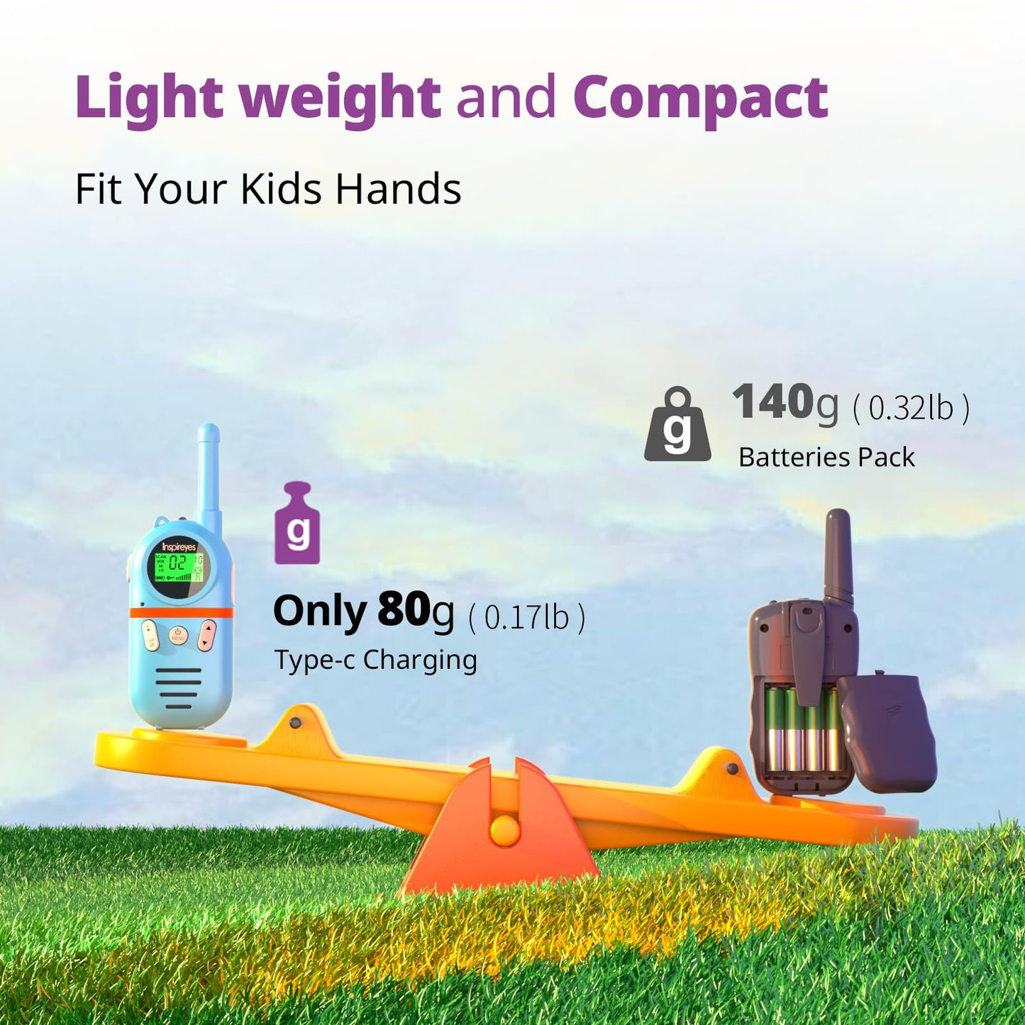 Inspireyes Walkie Talkies for Kids Rechargeable,Toys for Boys and Girls Ages 3-12, 3 Pack Long Range 2-Way Radios, Birthday Gifts,Christmas Stockings, Outdoor Play, Family Games, Hiking Camping Gear