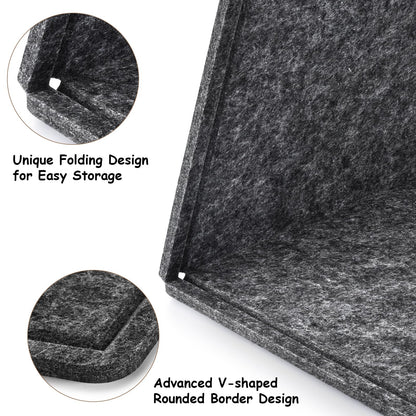 Large Bulletin Board, Foldable 72x48 Inches Cork Board Alternative, Large Felt Board Decorative Pin Board for Wall, Foldable Photo Board Self-Adhesive Vision Board with 36 Pushpins Dark Gray