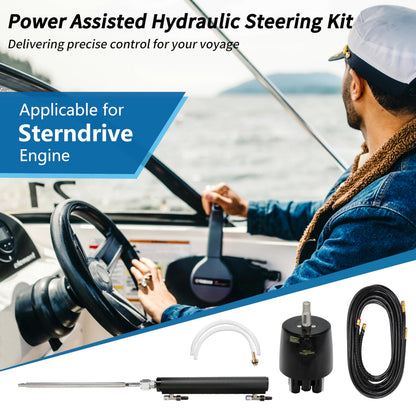 Winibo Sterndrive Hydraulic Steering Kit, Power Assisted Steering System for Stern Drive Engine (WQQW)