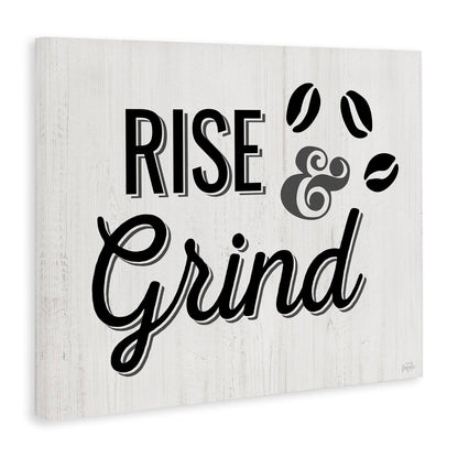 Stupell Industries Rise & Grind Coffee Beans Canvas Wall Art Design by Natalie Carpentieri, 48 x 36