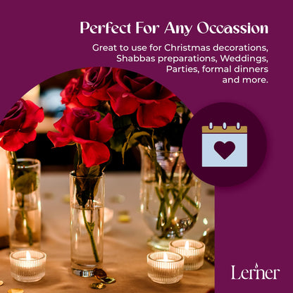 Lerner Clear Tea Lights Candles Bulk - 4.5 Hour Clear Cup Tealight 100 Pack - Consistent Smkless Clean Burning - Holiday, Wedding, Spa, Emergency and Home Decoration Candles