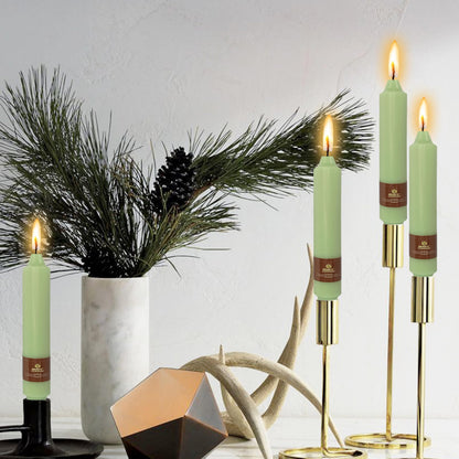 Unscented Taper Candles 7 in Small Candlesticks Light Green Candles 4 Pack for Dinner Household Wedding Party Home Décor