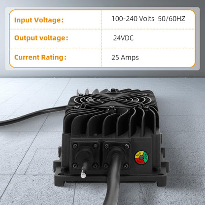 24V 25A Scissor Lift Battery Charger Compatible with Genie Skyjack JLG Scissor Lifts, 24 Volt Battery Charger for Forklift, Electric Pallet Jack, Floor Scrubber