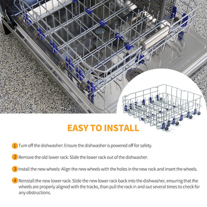Allstare 3751DD1001J 3751DD1001C Dishwasher Lower Rack Replacement Parts for LG Dishwasher Parts Lower Dishrack LDF7774ST LDF5545ST MGR47998602 LG Bottom Dishwasher Rack Wheels Dish Washer Tray Drawer