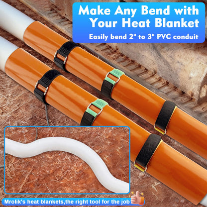 PVC Heating Blanket for Bending Pipes 2" to 3", PVC Conduit Bender 3 Minutes of Heating,Easy Bending,Newly Added Overheat Protection,High-Quality Silicone Material,Longer Service Life,120V/200W