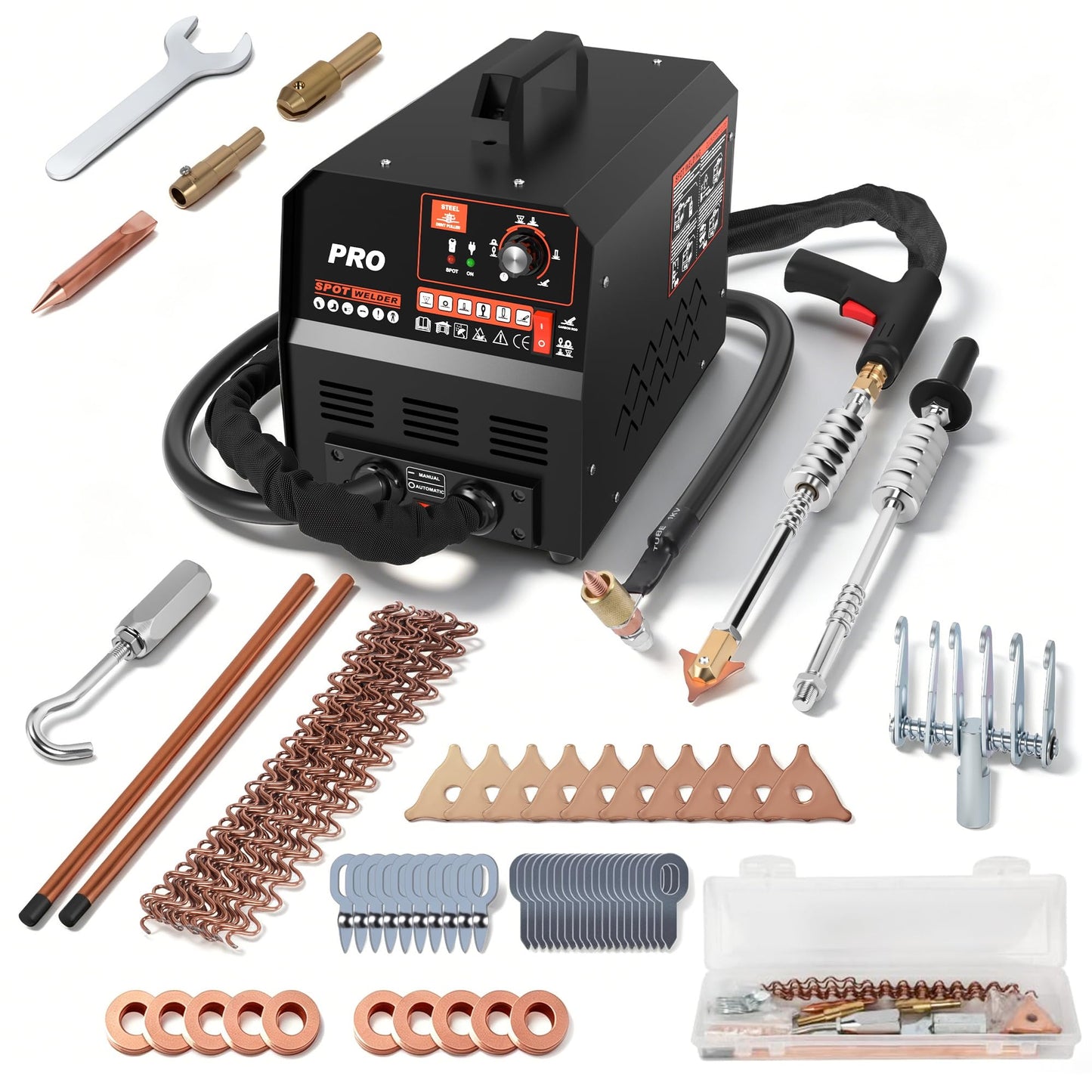 Dent Puller Welder 3500W/4200A Spot Welder Dent Puller with 6 Welding Models, 15 Accessories Stud Welder Dent Repair Kit Manual & Auto Pro Spot Dent Puller for Car, Truck Body Dent Removal Tool 110V