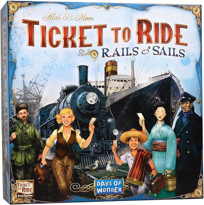 Asmodee Ticket to Ride Rails &amp Sails Board Game - Train Route-Building Strategy Game Family Fun for Kids &amp Adults Ages 10+ 2-5 Players 90-120 Minute Playtime