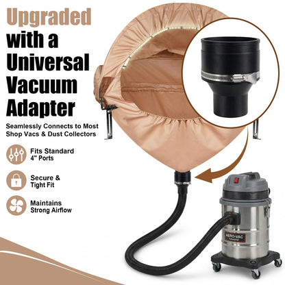 GARVIN Miter Saw Dust Collection Hood with Light, Dust Solution for Table Miter Saw, Chop Saw Hood Dust Collector Attachment, Accessory Holes, with Storage Bag, Fits Most Standard 10" Miter Saws
